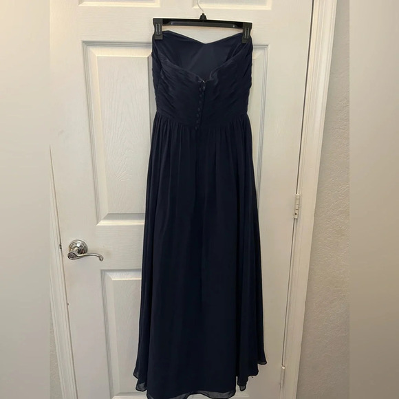 Alfred Angelo 7361L Draped Long Bridesmaid Dress - Picture 3 of 4